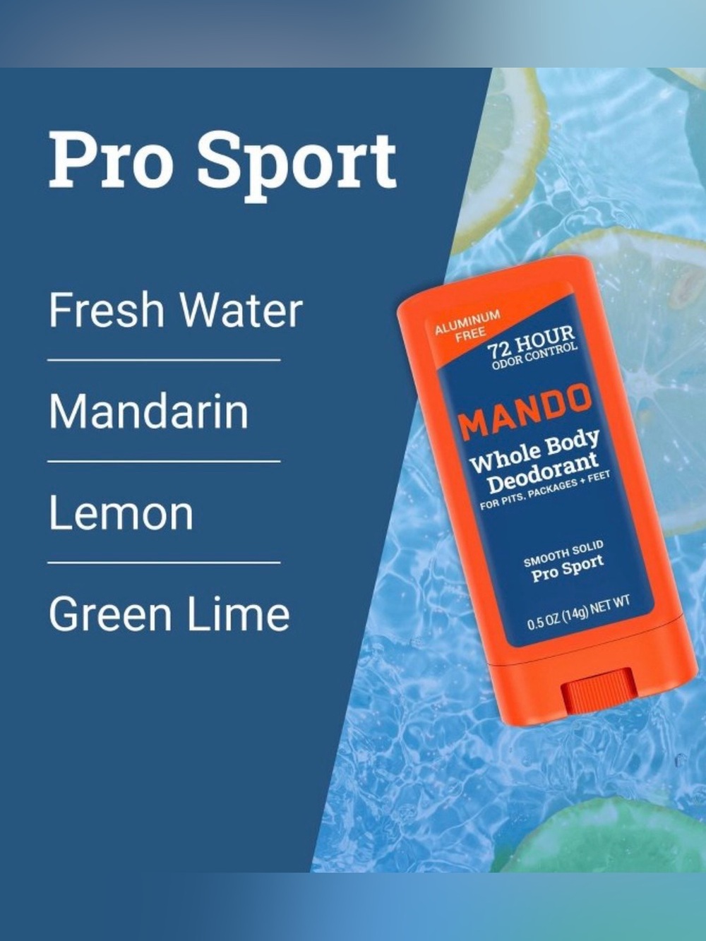 Ⓜ️$️8Ⓜ️ NEW MANDO Travel Size Whole Body Deodorant 0.5oz, 2 count - Picture 3 of 12